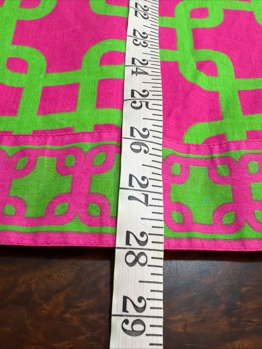 Gretchen Scott Small Cotton V Neck Tunic Top Pink Green Geometric Chain Link - Picture 11 of 11